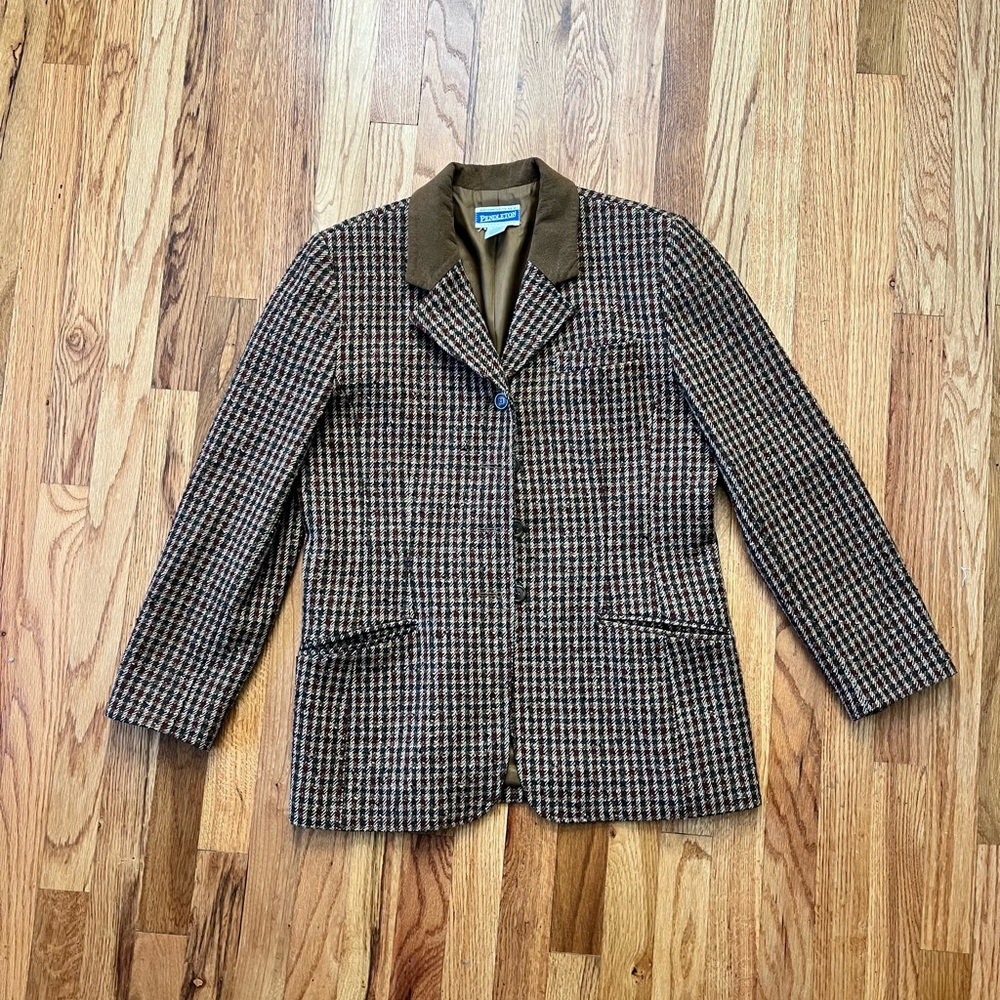 Pendleton Brown Checked Blazer - image 2